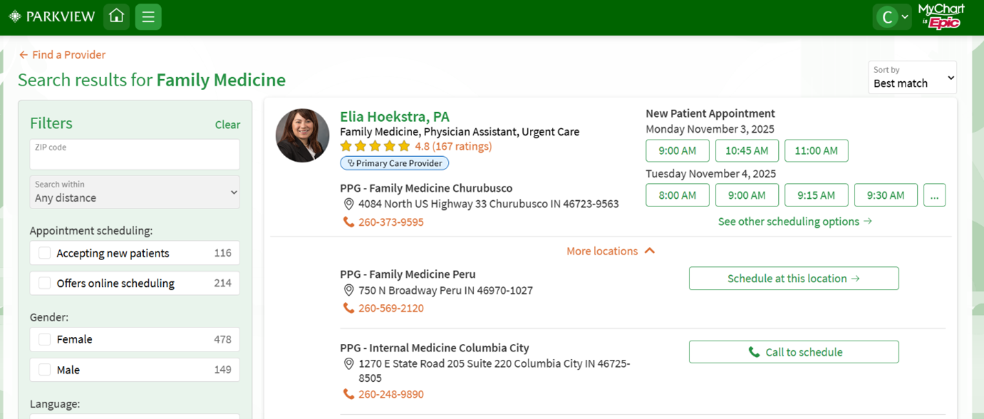 Finding care, now easier with Provider Finder in MyChart | Parkview Health